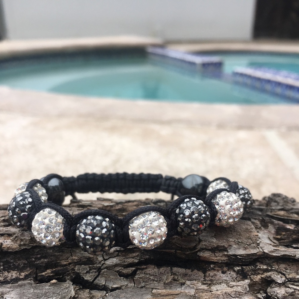 9 Crystal Clay Bead Bracelet